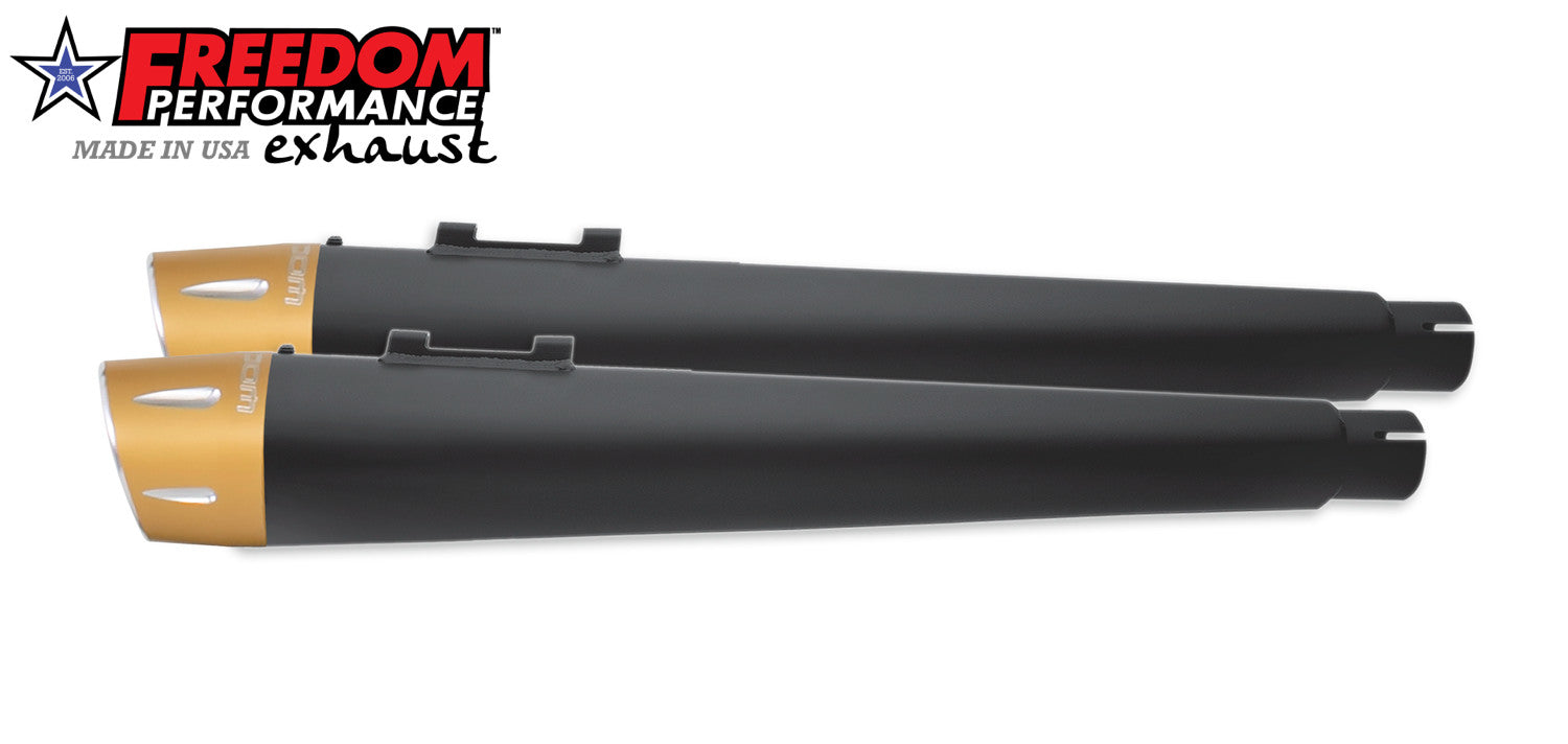 HARLEY TOURING AMERICAN OUTLAW & COMBAT FLUTED 4.5" MEGAPHONE SLIP-ONS BUNDLE 1995-PRESENT