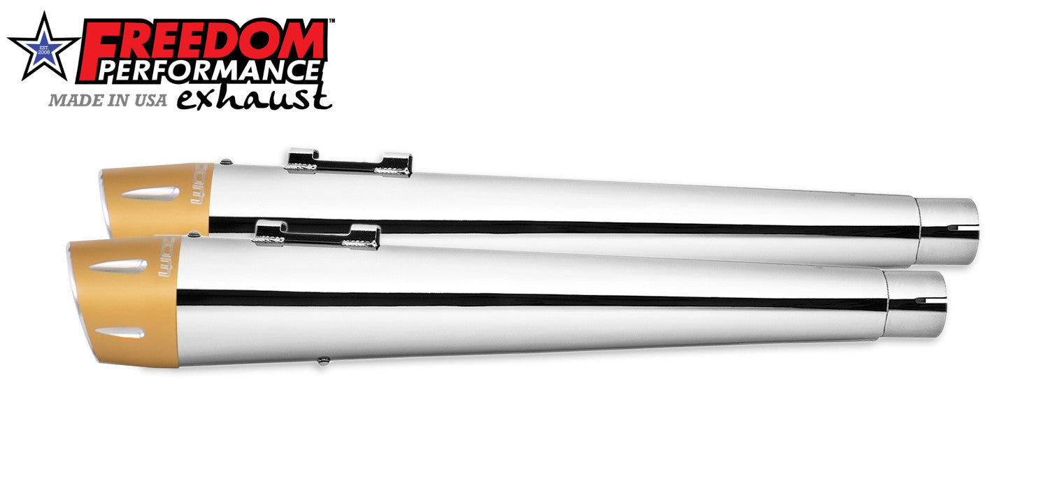 HARLEY TOURING AMERICAN OUTLAW & COMBAT FLUTED 4.5" MEGAPHONE SLIP-ONS BUNDLE 1995-PRESENT