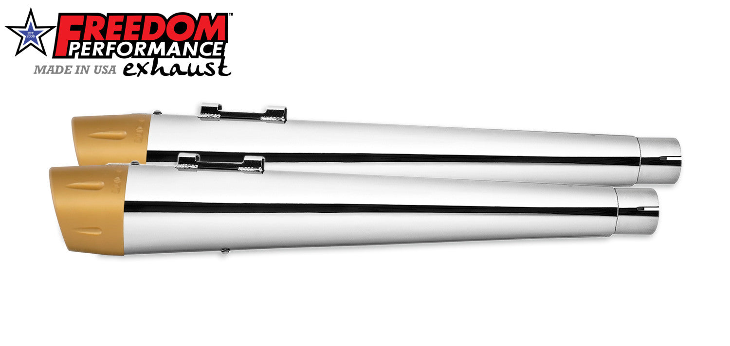 HARLEY TOURING AMERICAN OUTLAW & COMBAT FLUTED 4.5" MEGAPHONE SLIP-ONS BUNDLE 1995-PRESENT