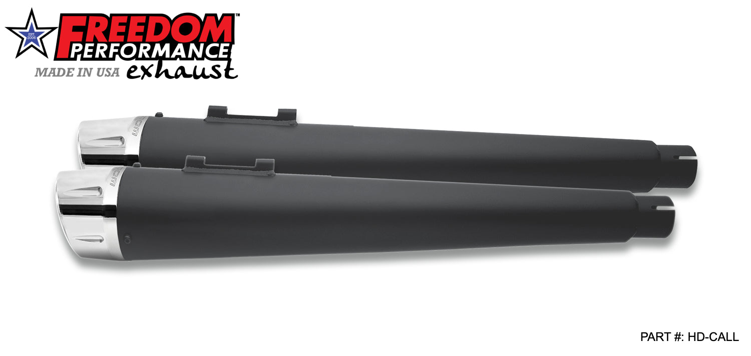 HARLEY TOURING AMERICAN OUTLAW & COMBAT FLUTED 4.5" MEGAPHONE SLIP-ONS BUNDLE 1995-PRESENT