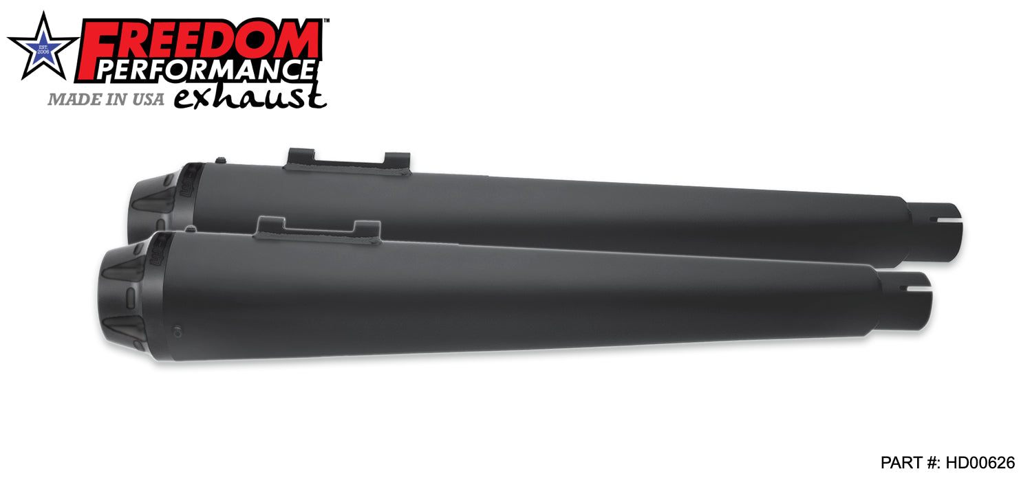 HARLEY TOURING AMERICAN OUTLAW & COMBAT FLUTED 4.5" MEGAPHONE SLIP-ONS BUNDLE 1995-PRESENT