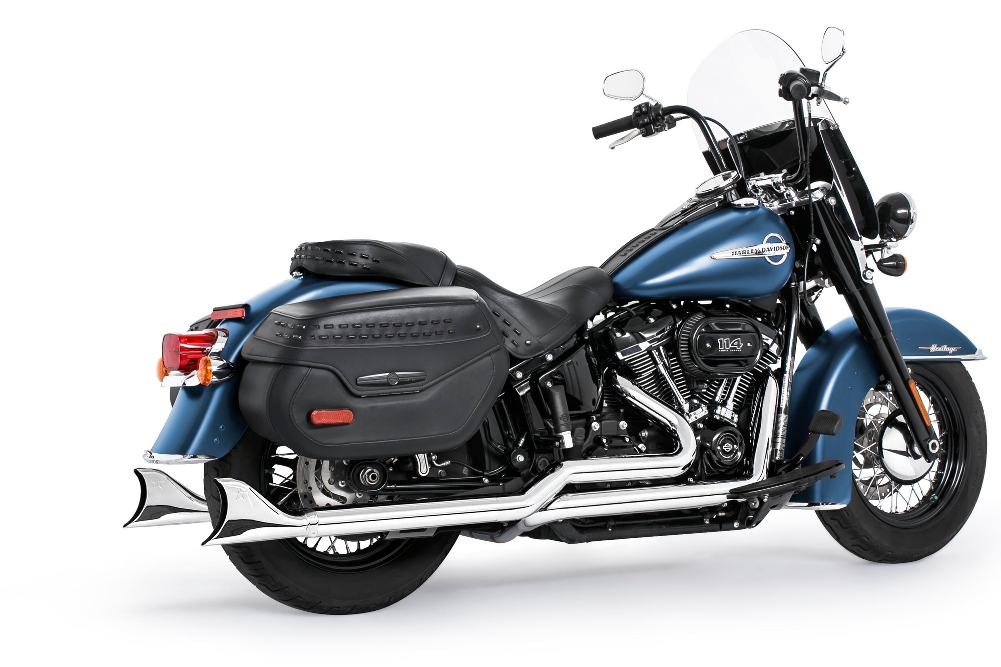 HARLEY M8 SOFTAIL 2.5" TUCK & UNDER TRUE DUALS FULL SYSTEM 2018-PRESENT BUNDLE *NOT FOR WIDE TIRE BIKES