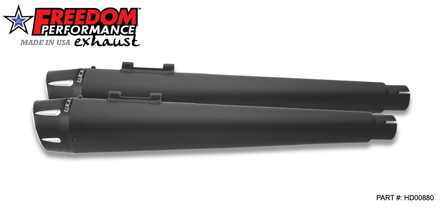 HARLEY TOURING AMERICAN OUTLAW & COMBAT FLUTED 4.5" MEGAPHONE SLIP-ONS BUNDLE 1995-PRESENT