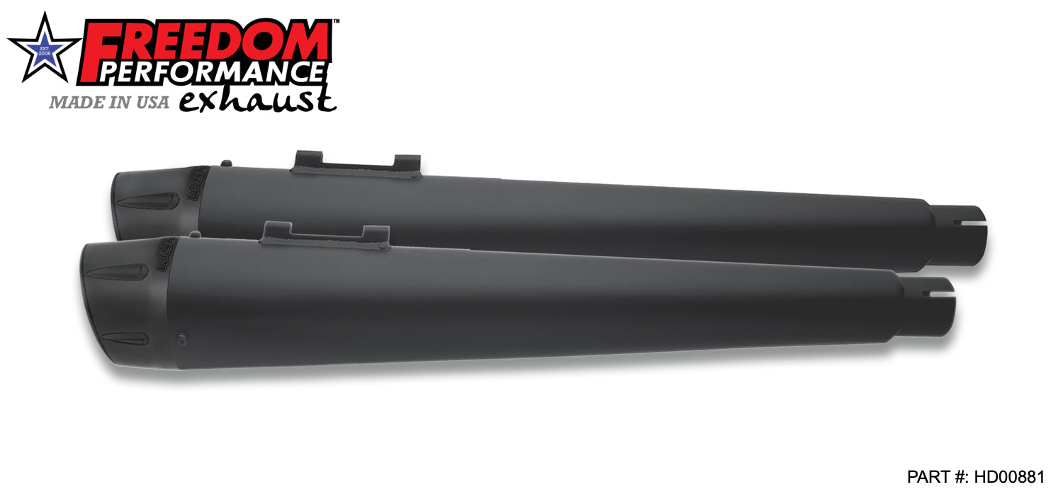 HARLEY TOURING AMERICAN OUTLAW & COMBAT FLUTED 4.5" MEGAPHONE SLIP-ONS BUNDLE 1995-PRESENT