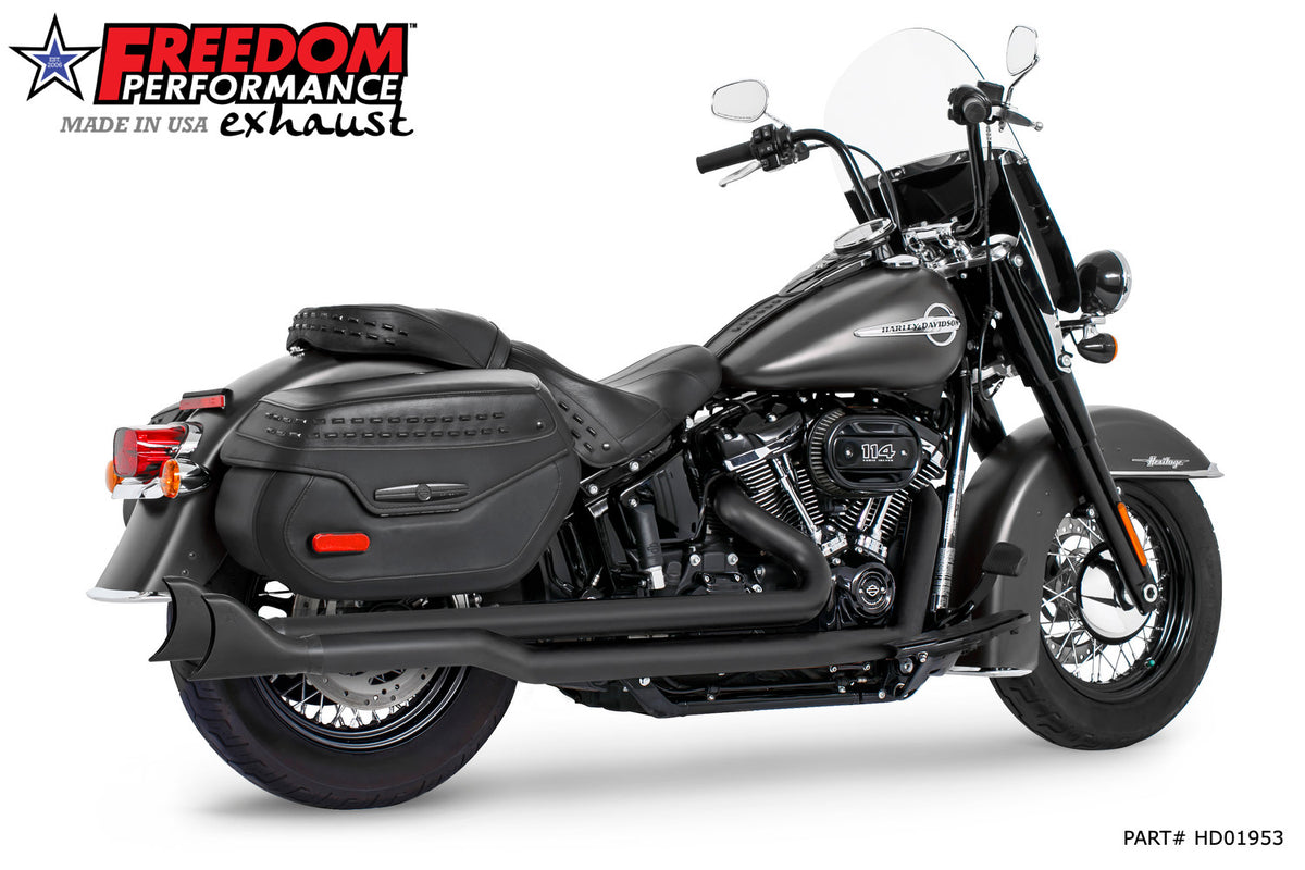 HARLEY SOFTAIL 2.5" RIGHT-SIDE STAGGERED TRUE-DUAL COMPLETE SYSTEM BUNDLE M8 ONLY