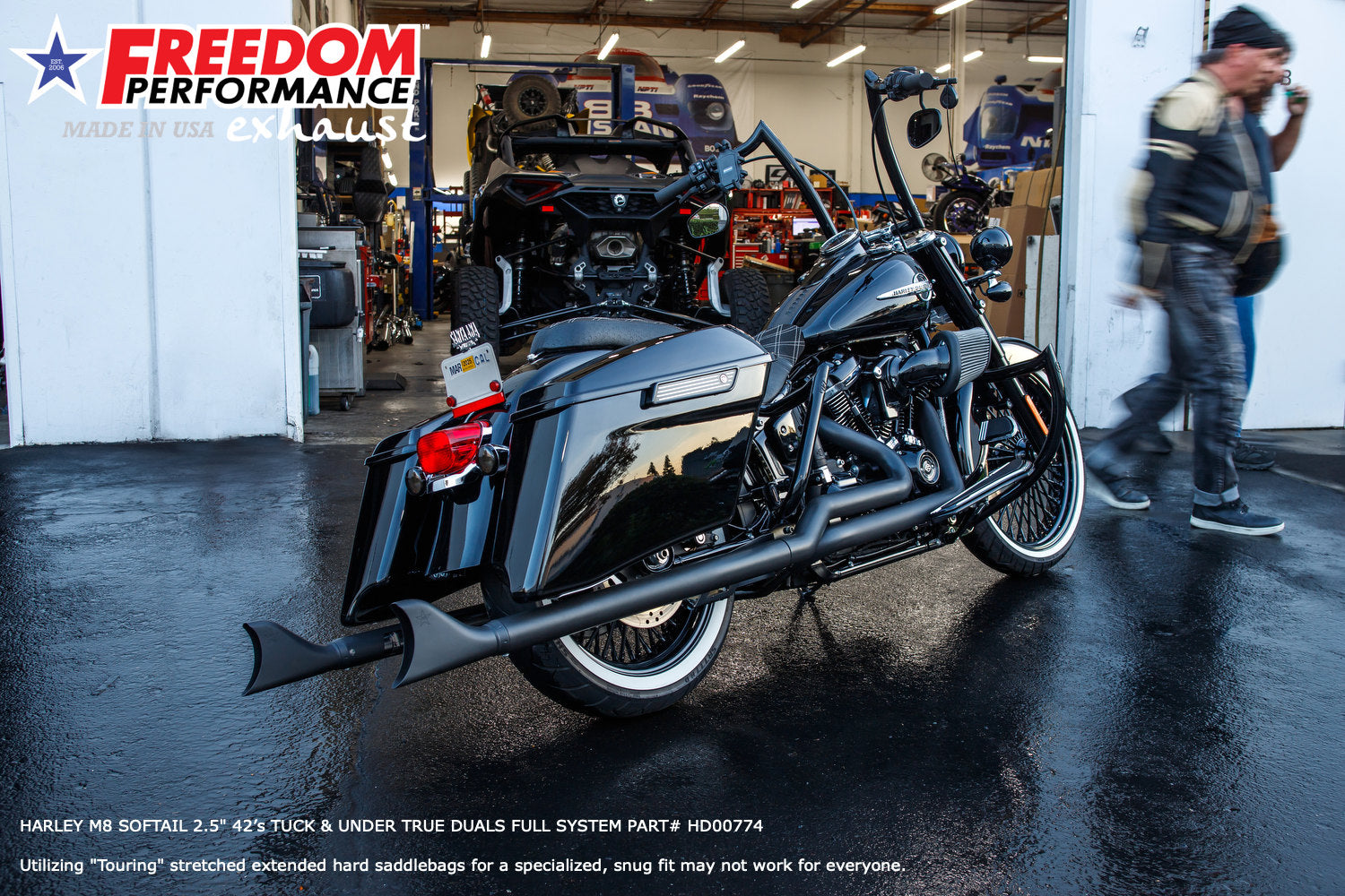 HARLEY M8 SOFTAIL 2.5" TUCK & UNDER TRUE DUALS FULL SYSTEM 2018-PRESENT BUNDLE *NOT FOR WIDE TIRE BIKES
