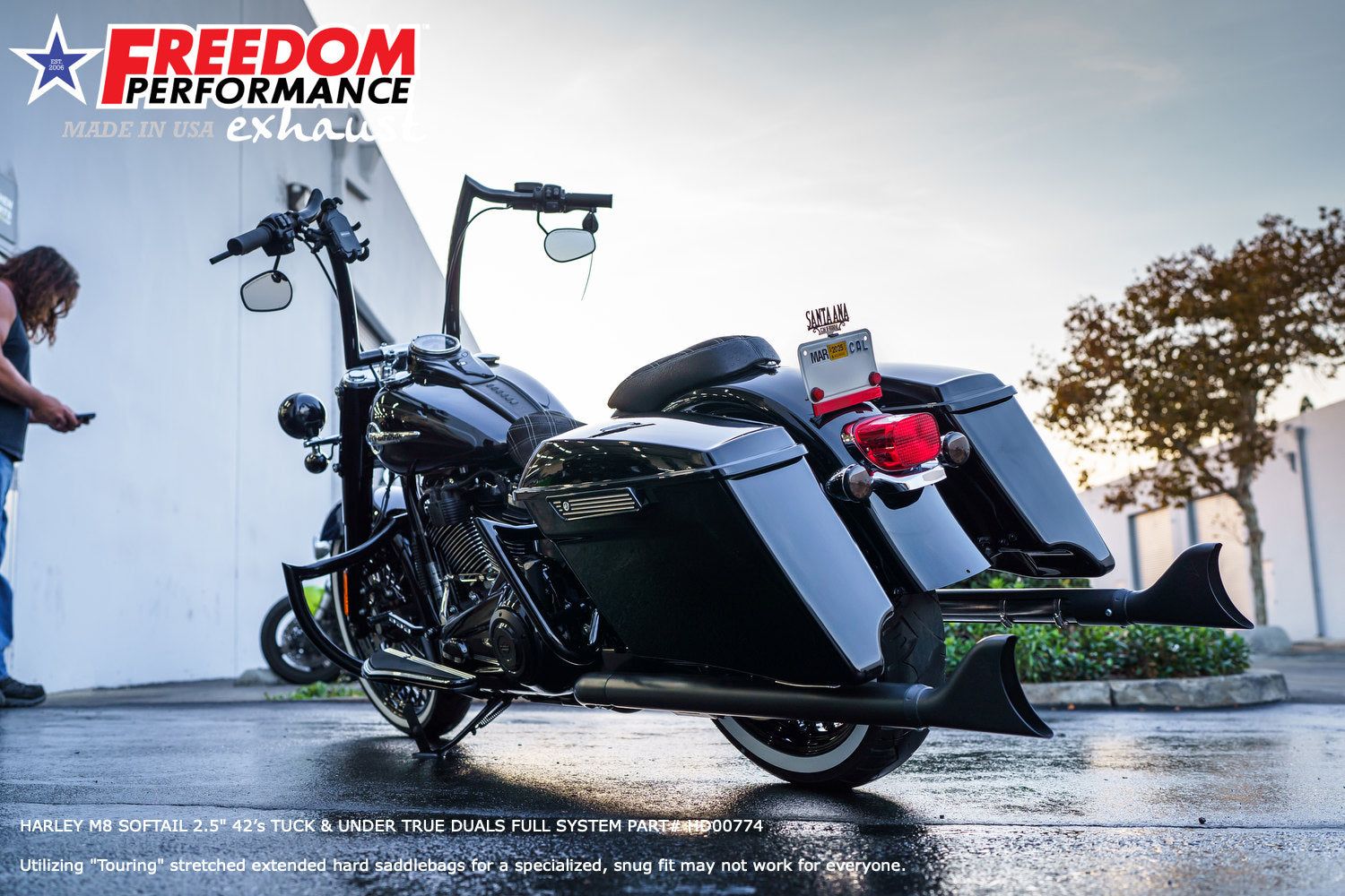 HARLEY M8 SOFTAIL 2.5" TUCK & UNDER TRUE DUALS FULL SYSTEM 2018-PRESENT BUNDLE *NOT FOR WIDE TIRE BIKES