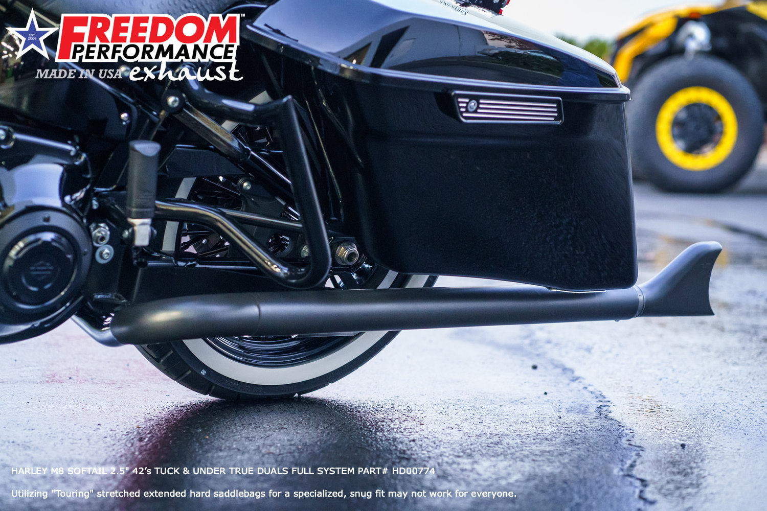 HARLEY M8 SOFTAIL 2.5" TUCK & UNDER TRUE DUALS FULL SYSTEM 2018-PRESENT BUNDLE *NOT FOR WIDE TIRE BIKES