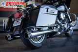 HARLEY TOURING/TRIKE AMERICAN OUTLAW & COMBAT FLUTED 4.5" MEGAPHONE SLIP-ONS (SPECIAL ORDER)