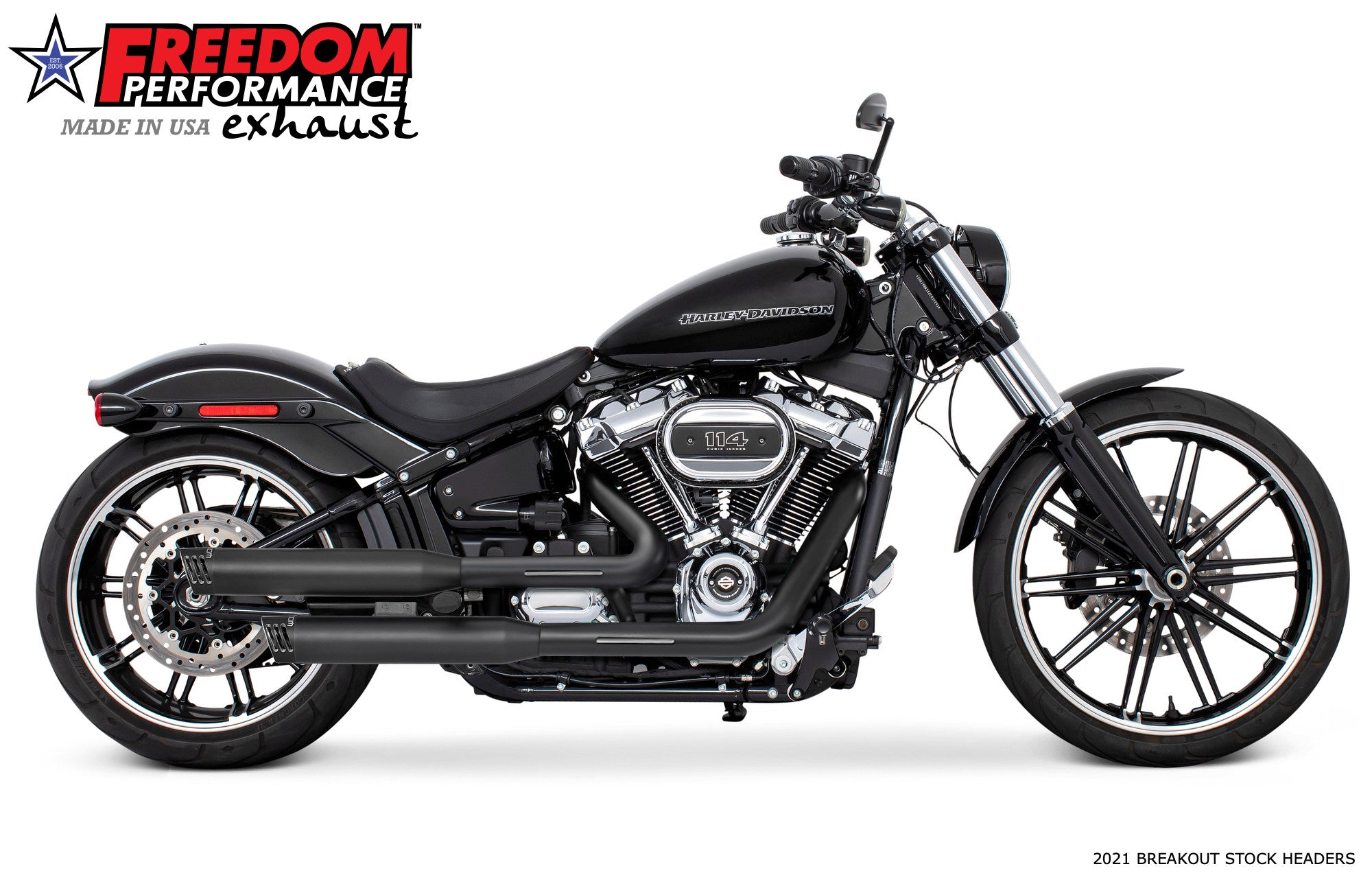 HARLEY SOFTAIL/M8 WIDE TIRE STANDARD, LOW RIDER, SLIM, FAT BOY, BREAKOUT & STREET BOB 3.25" SLIP-ONS