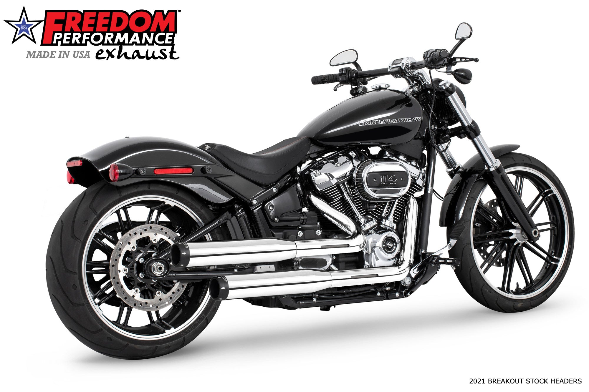 HARLEY SOFTAIL/M8 WIDE TIRE STANDARD, LOW RIDER, SLIM, FAT BOY, BREAKOUT & STREET BOB 3.25" SLIP-ONS