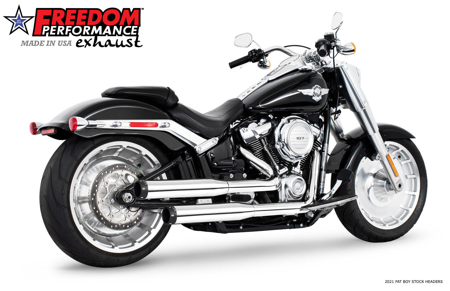 HARLEY SOFTAIL/M8 WIDE TIRE STANDARD, LOW RIDER, SLIM, FAT BOY, BREAKOUT & STREET BOB 3.25" SLIP-ONS