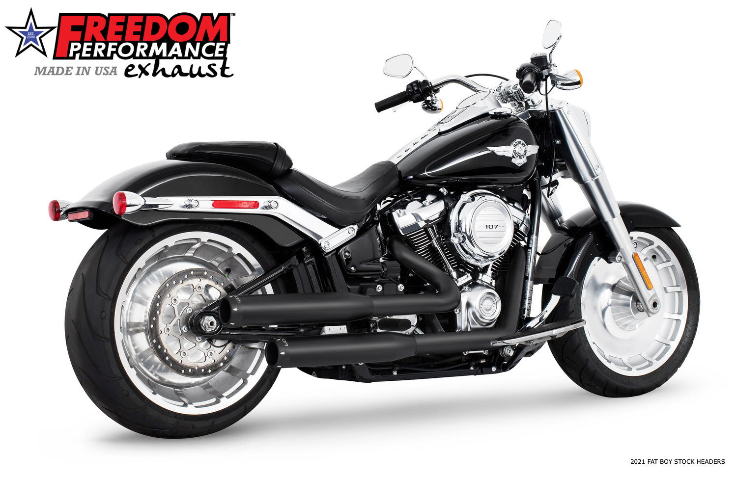 HARLEY SOFTAIL/M8 WIDE TIRE STANDARD, LOW RIDER, SLIM, FAT BOY, BREAKOUT & STREET BOB 3.25" SLIP-ONS