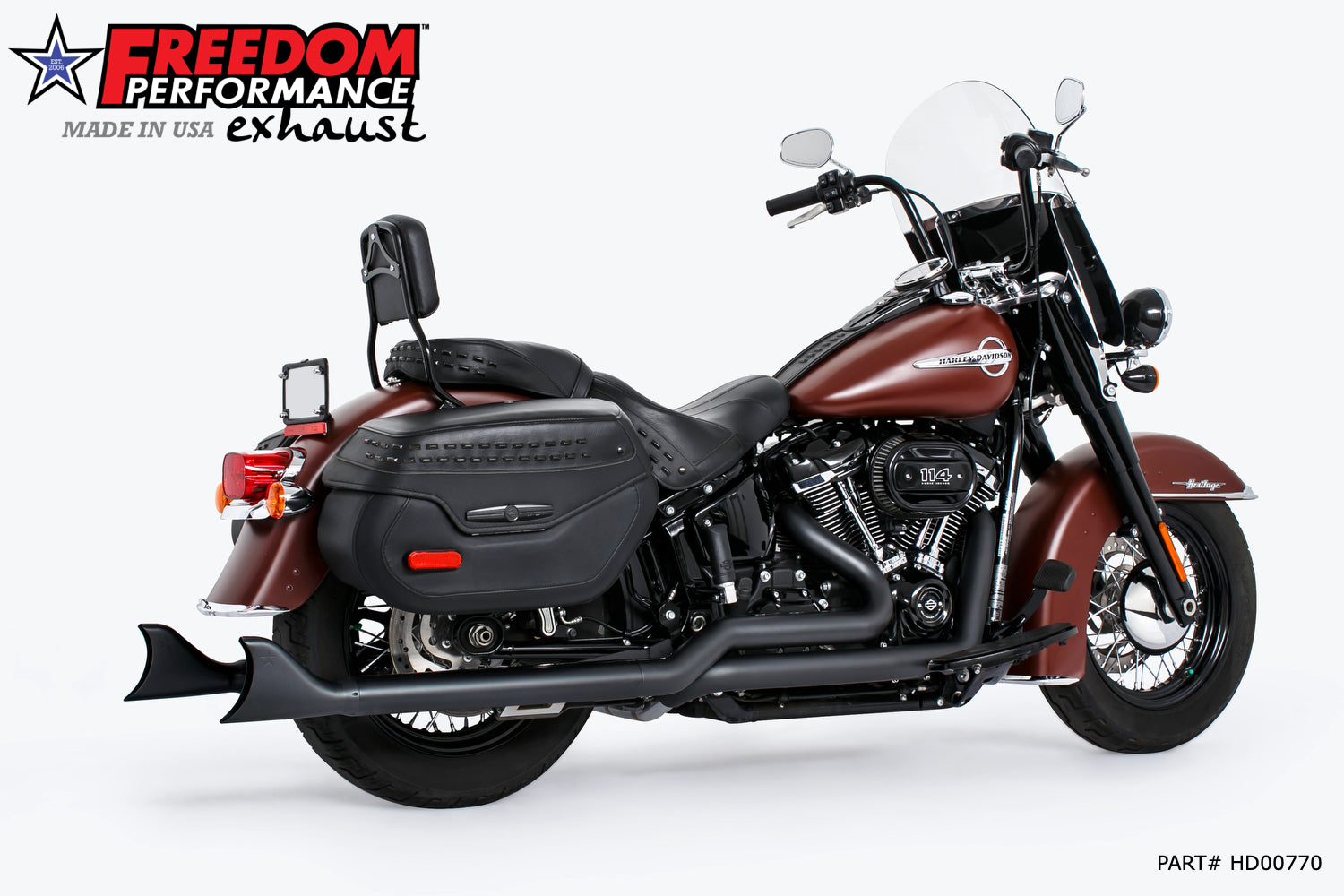 HARLEY M8 SOFTAIL 2.5" TUCK & UNDER TRUE DUALS FULL SYSTEM 2018-PRESENT BUNDLE *NOT FOR WIDE TIRE BIKES