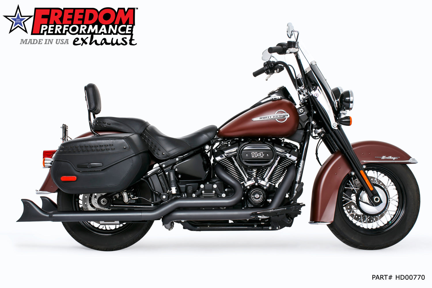 HARLEY M8 SOFTAIL 2.5" TUCK & UNDER TRUE DUALS FULL SYSTEM 2018-PRESENT BUNDLE *NOT FOR WIDE TIRE BIKES