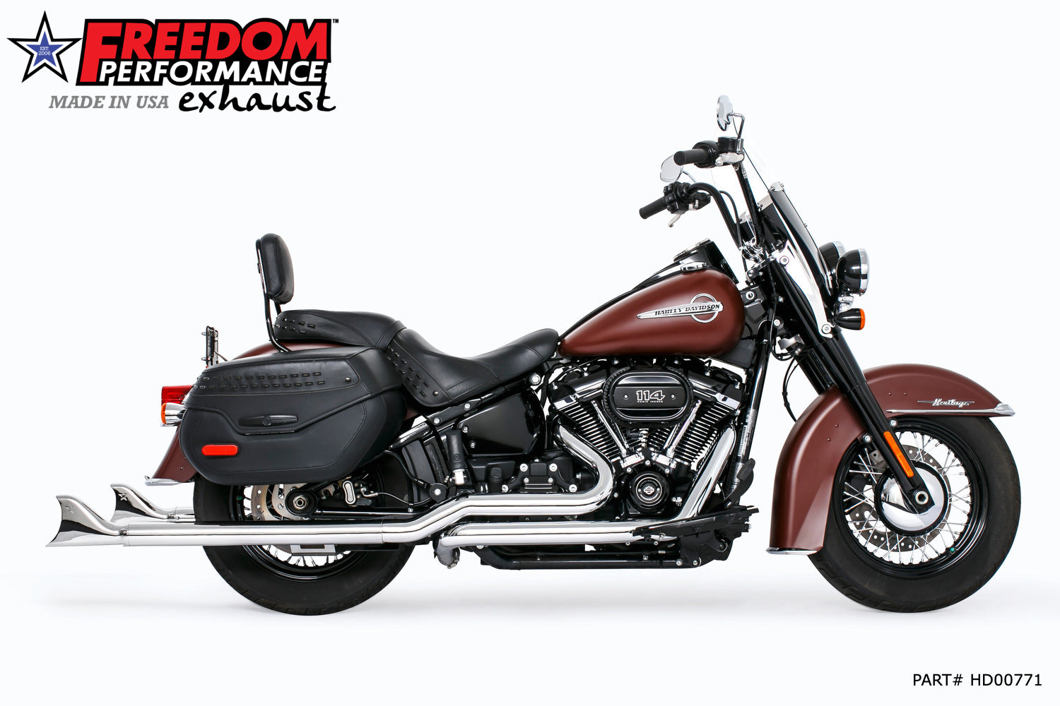 HARLEY M8 SOFTAIL 2.5" TUCK & UNDER TRUE DUALS FULL SYSTEM 2018-PRESENT BUNDLE *NOT FOR WIDE TIRE BIKES