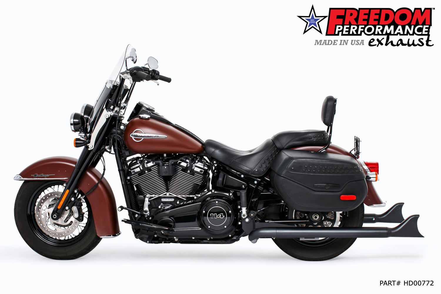 HARLEY M8 SOFTAIL 2.5" TUCK & UNDER TRUE DUALS FULL SYSTEM 2018-PRESENT BUNDLE *NOT FOR WIDE TIRE BIKES