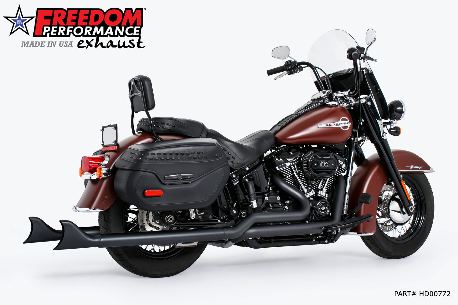 HARLEY M8 SOFTAIL 2.5" TUCK & UNDER TRUE DUALS FULL SYSTEM 2018-PRESENT BUNDLE *NOT FOR WIDE TIRE BIKES