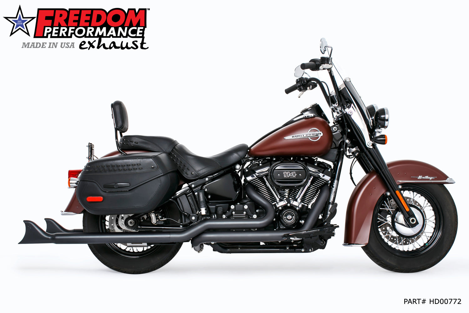 HARLEY M8 SOFTAIL 2.5" TUCK & UNDER TRUE DUALS FULL SYSTEM 2018-PRESENT BUNDLE *NOT FOR WIDE TIRE BIKES