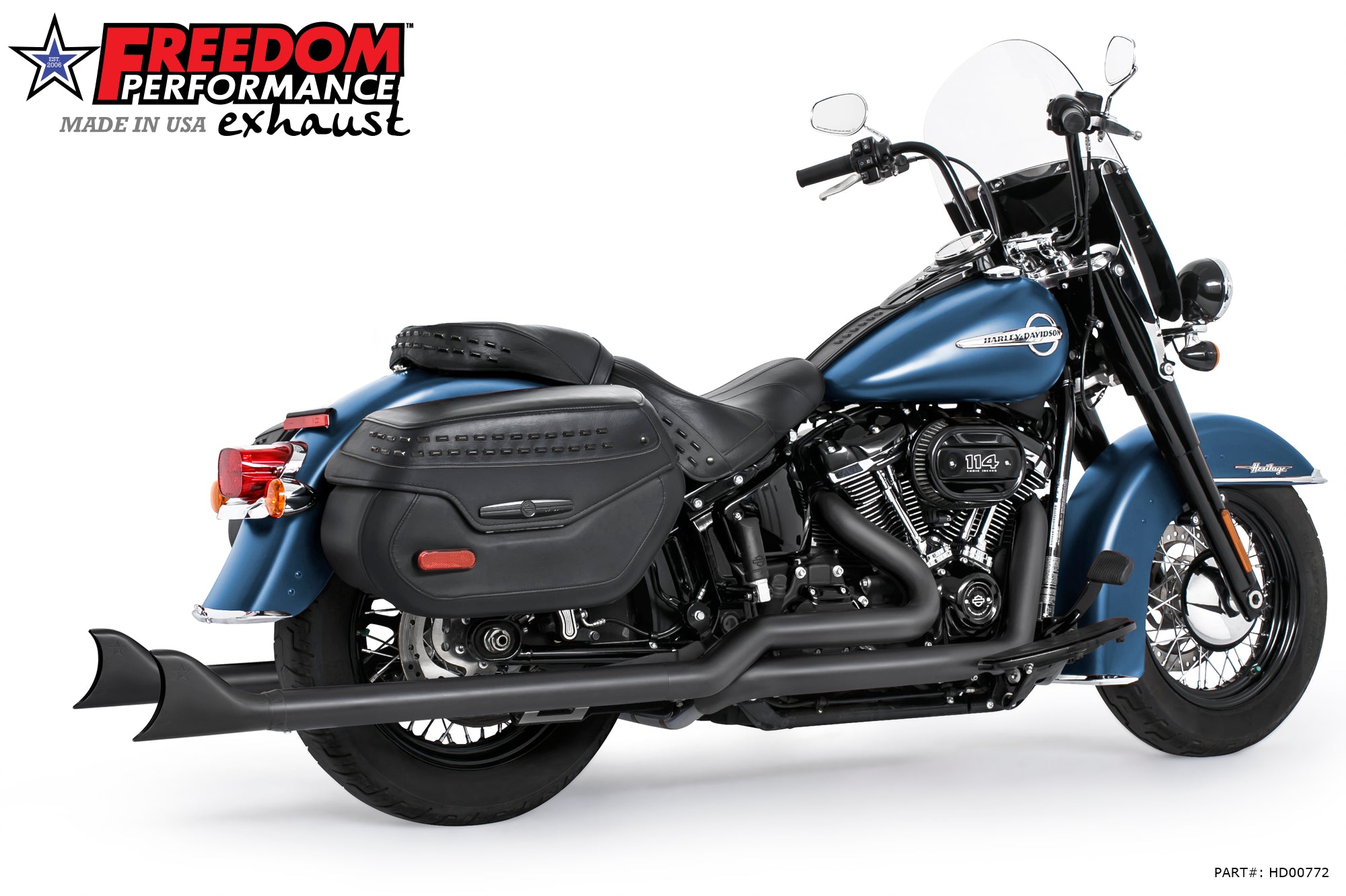 HARLEY M8 SOFTAIL 2.5" TUCK & UNDER TRUE DUALS FULL SYSTEM 2018-PRESENT BUNDLE *NOT FOR WIDE TIRE BIKES