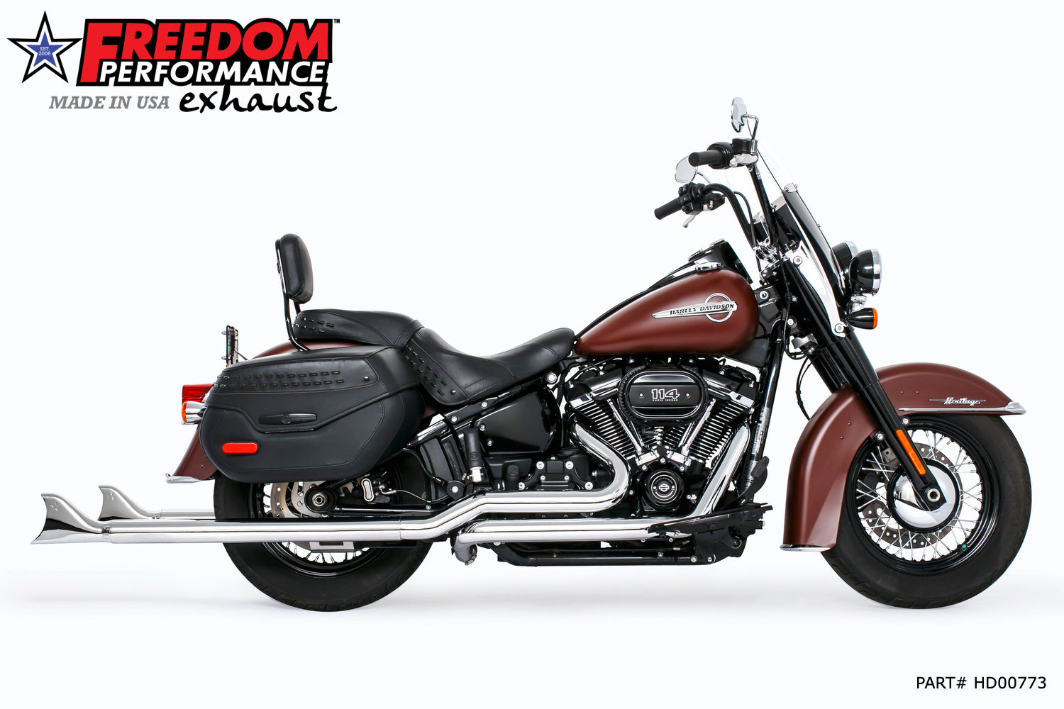 HARLEY M8 SOFTAIL 2.5" TUCK & UNDER TRUE DUALS FULL SYSTEM 2018-PRESENT BUNDLE *NOT FOR WIDE TIRE BIKES