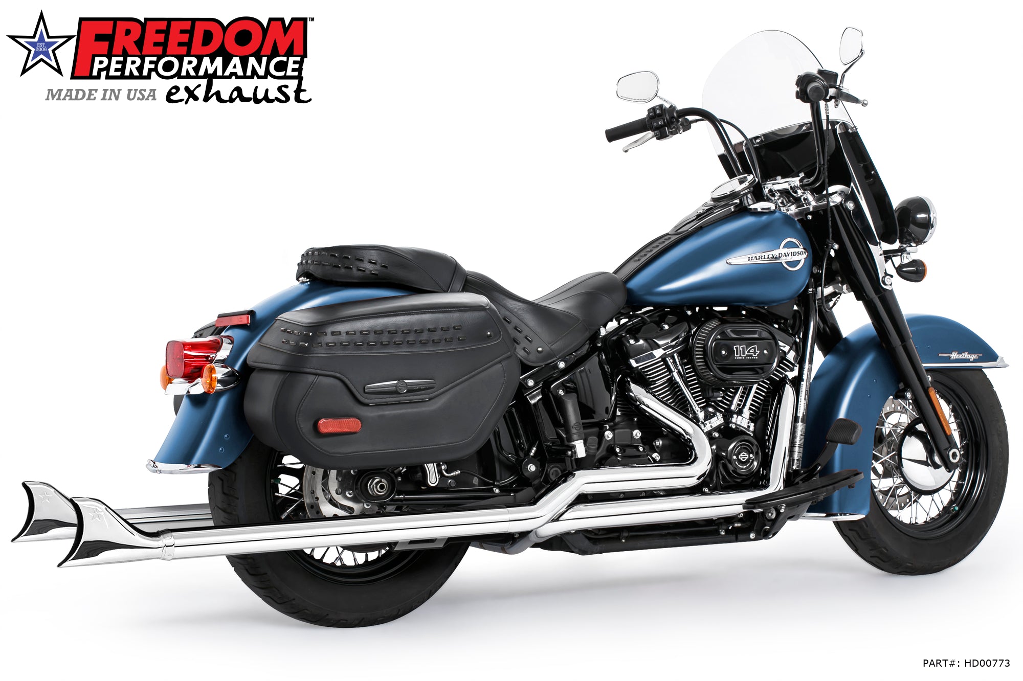 HARLEY M8 SOFTAIL 2.5" TUCK & UNDER TRUE DUALS FULL SYSTEM 2018-PRESENT BUNDLE *NOT FOR WIDE TIRE BIKES