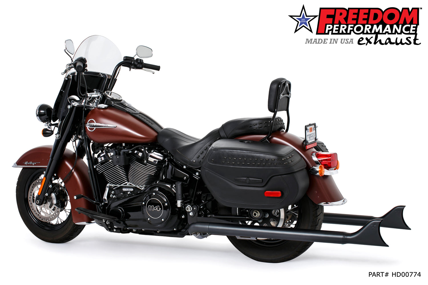 HARLEY M8 SOFTAIL 2.5" TUCK & UNDER TRUE DUALS FULL SYSTEM 2018-PRESENT BUNDLE *NOT FOR WIDE TIRE BIKES