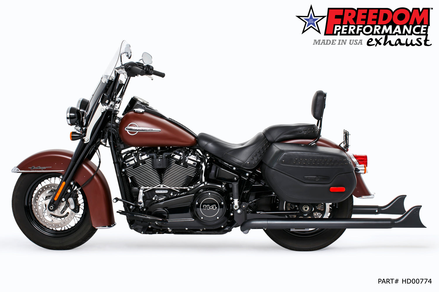 HARLEY M8 SOFTAIL 2.5" TUCK & UNDER TRUE DUALS FULL SYSTEM 2018-PRESENT BUNDLE *NOT FOR WIDE TIRE BIKES