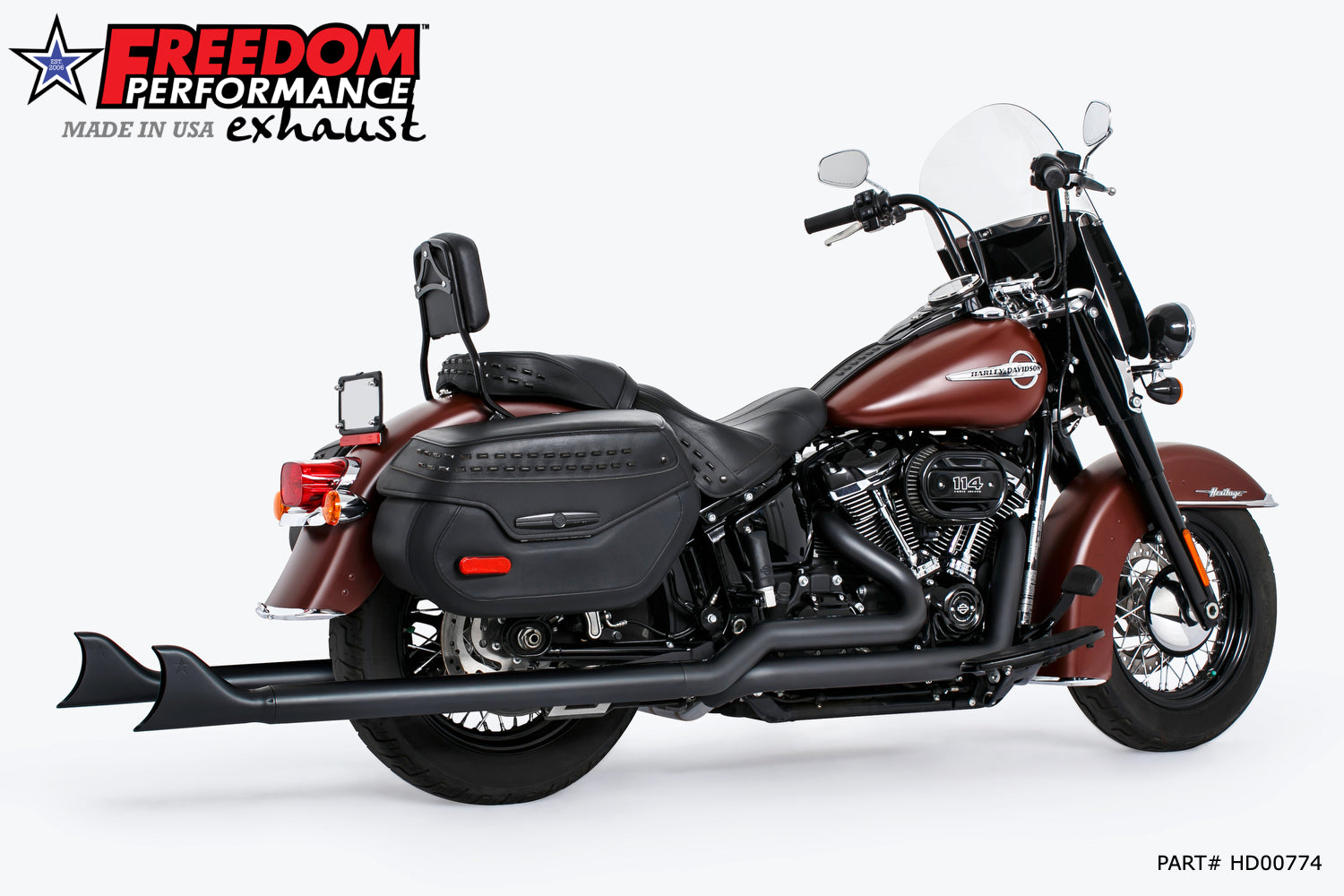 HARLEY M8 SOFTAIL 2.5" TUCK & UNDER TRUE DUALS FULL SYSTEM 2018-PRESENT BUNDLE *NOT FOR WIDE TIRE BIKES