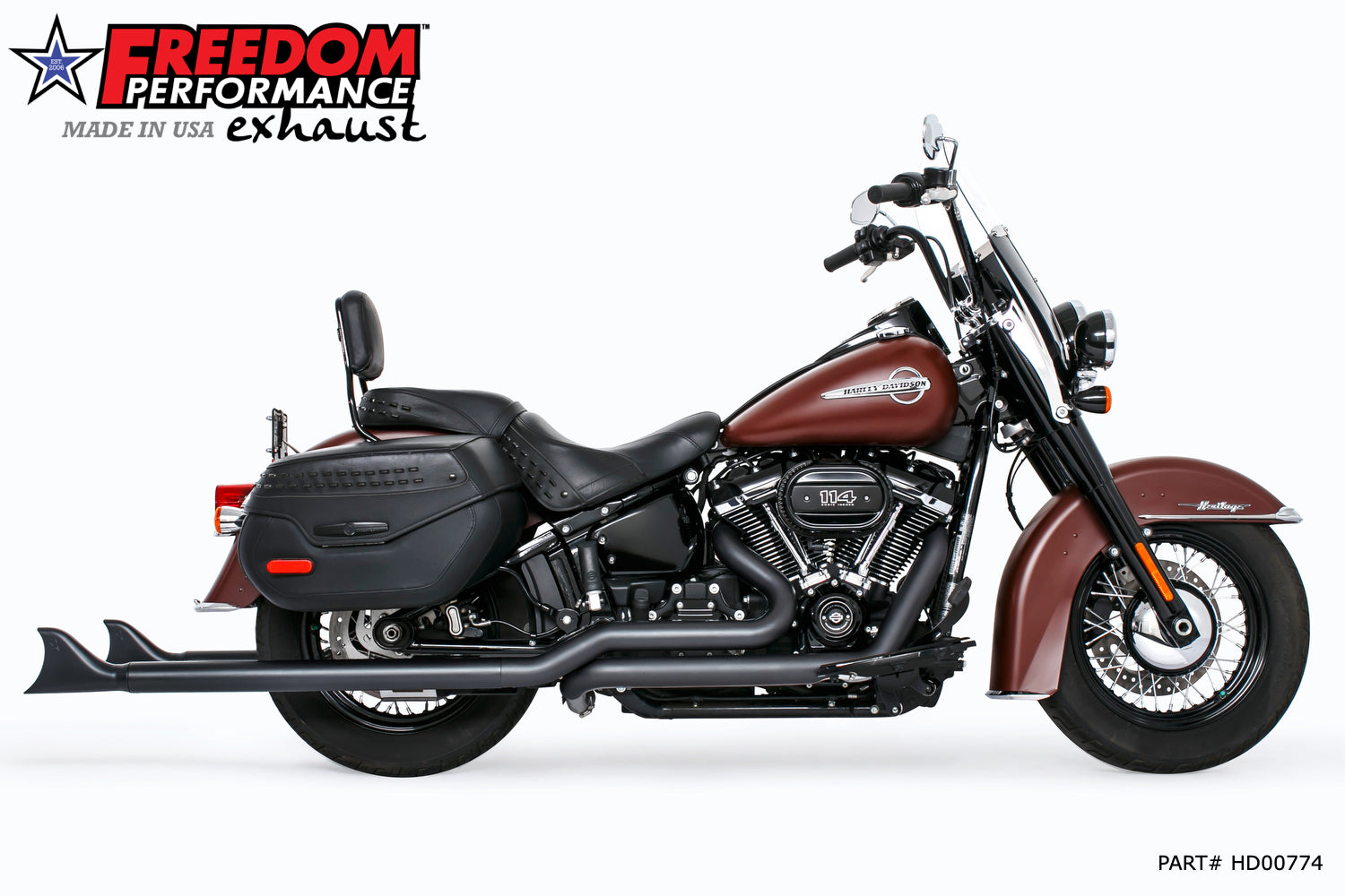 HARLEY M8 SOFTAIL 2.5" TUCK & UNDER TRUE DUALS FULL SYSTEM 2018-PRESENT BUNDLE *NOT FOR WIDE TIRE BIKES