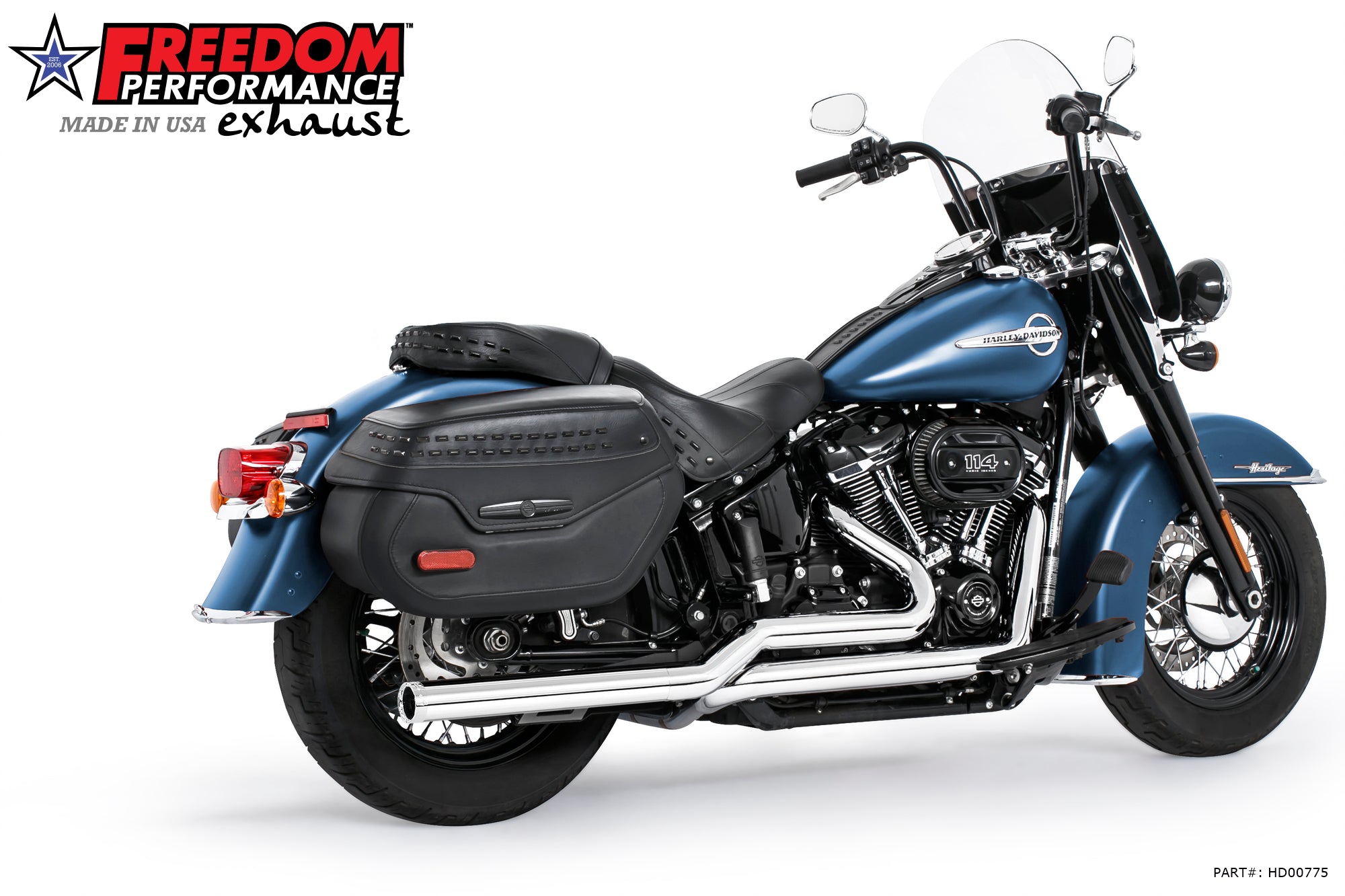 HARLEY M8 SOFTAIL 2.5" TUCK & UNDER TRUE DUALS FULL SYSTEM 2018-PRESENT BUNDLE *NOT FOR WIDE TIRE BIKES