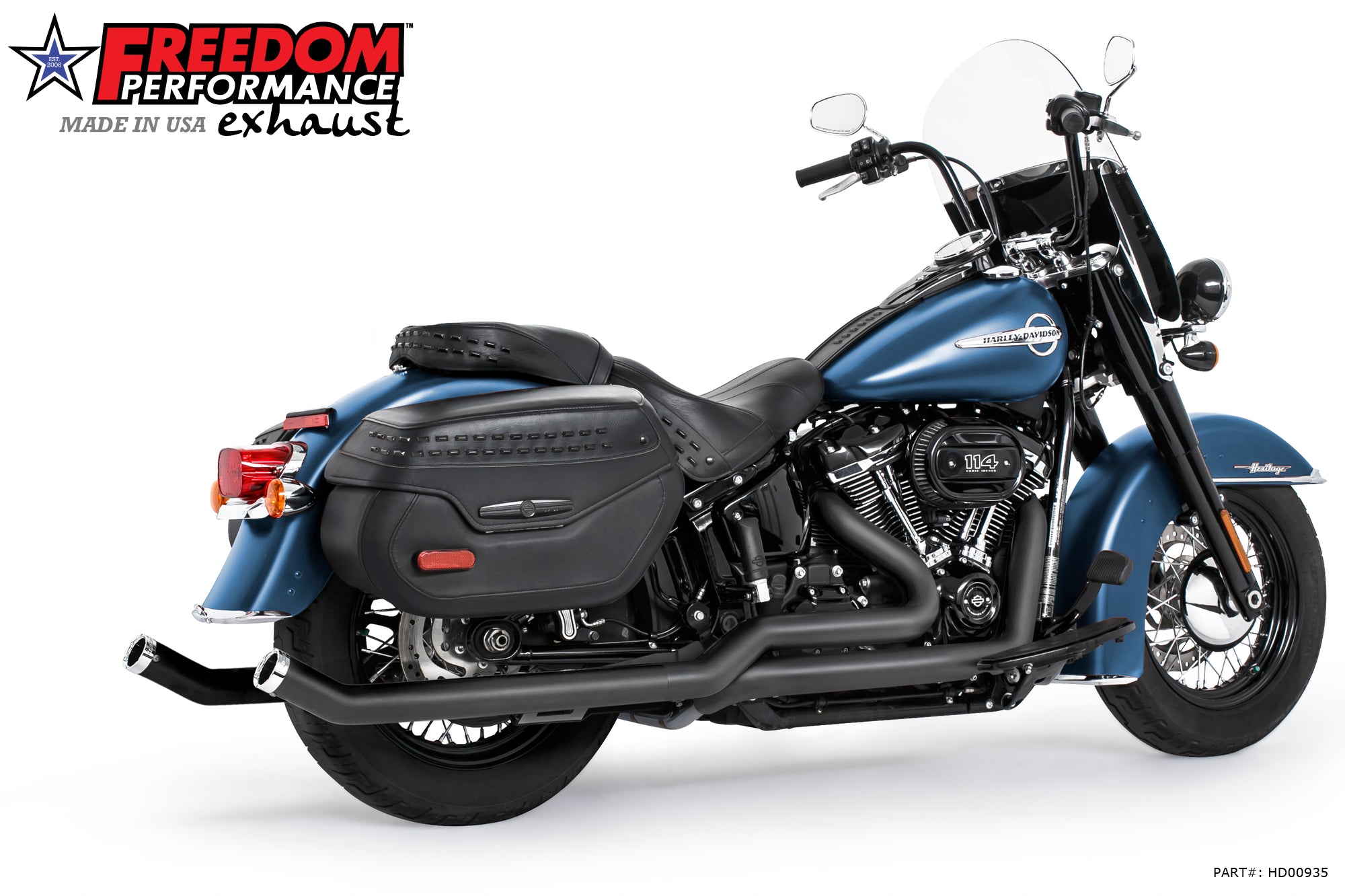 HARLEY M8 SOFTAIL 2.5" TUCK & UNDER TRUE DUALS FULL SYSTEM 2018-PRESENT BUNDLE *NOT FOR WIDE TIRE BIKES