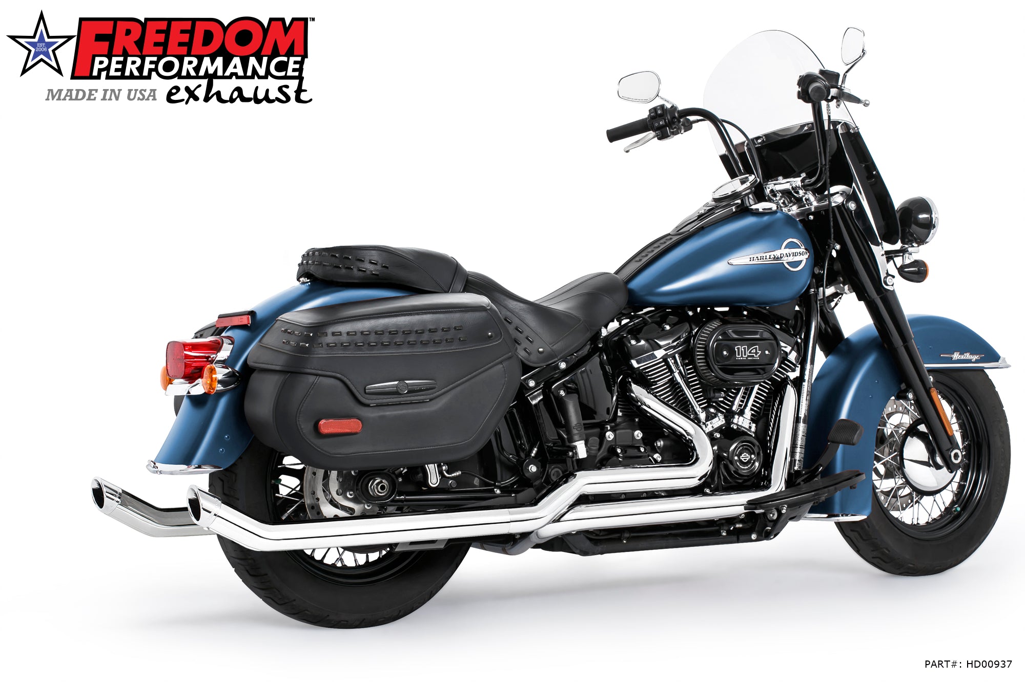 HARLEY M8 SOFTAIL 2.5" TUCK & UNDER TRUE DUALS FULL SYSTEM 2018-PRESENT BUNDLE *NOT FOR WIDE TIRE BIKES