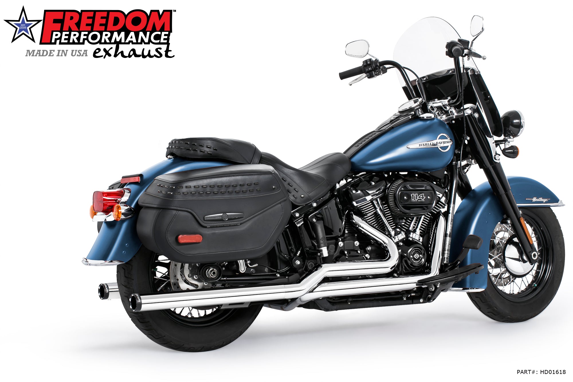 HARLEY M8 SOFTAIL 2.5" TUCK & UNDER TRUE DUALS FULL SYSTEM 2018-PRESENT BUNDLE *NOT FOR WIDE TIRE BIKES