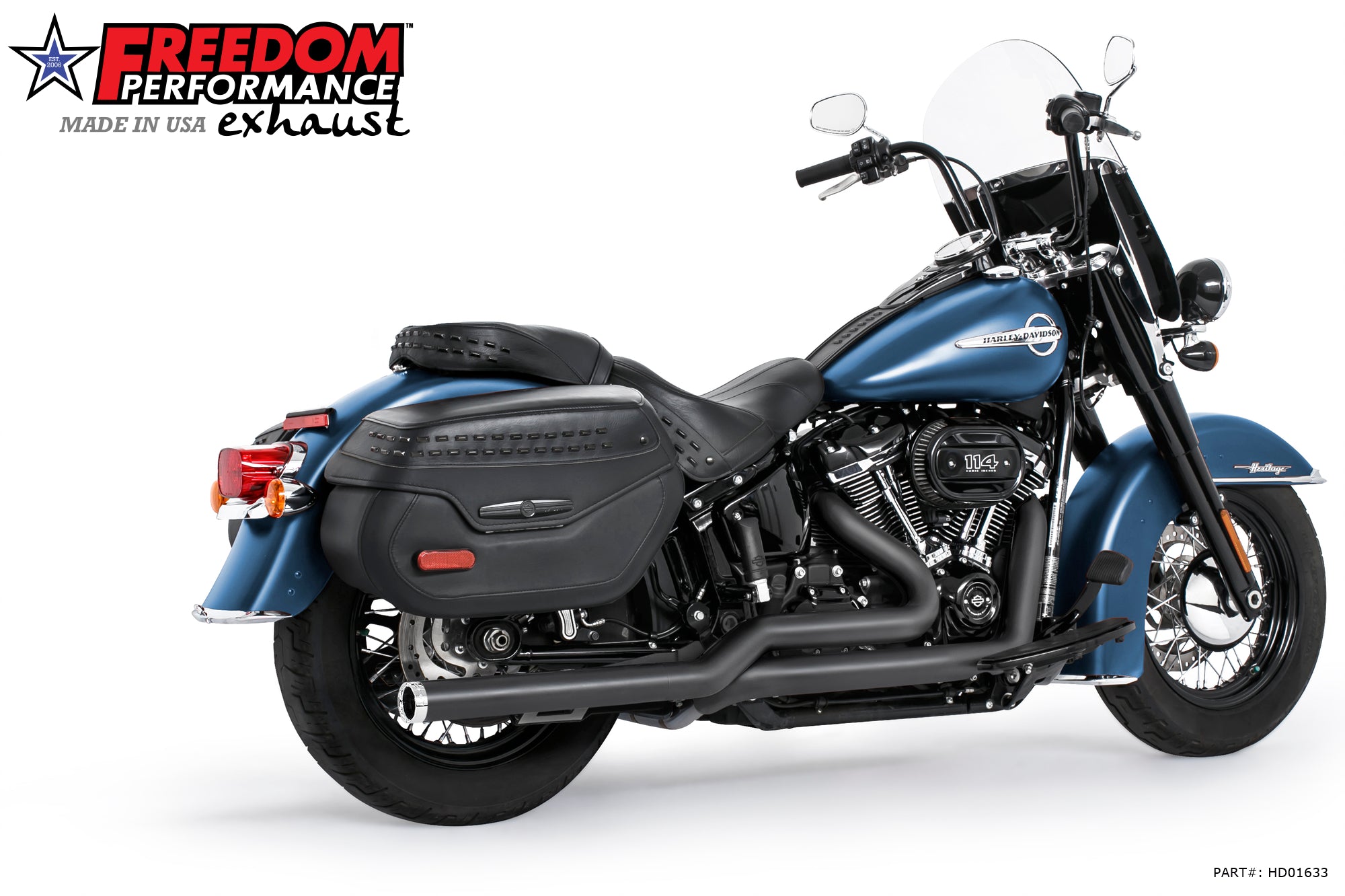 HARLEY M8 SOFTAIL 2.5" TUCK & UNDER TRUE DUALS FULL SYSTEM 2018-PRESENT BUNDLE *NOT FOR WIDE TIRE BIKES