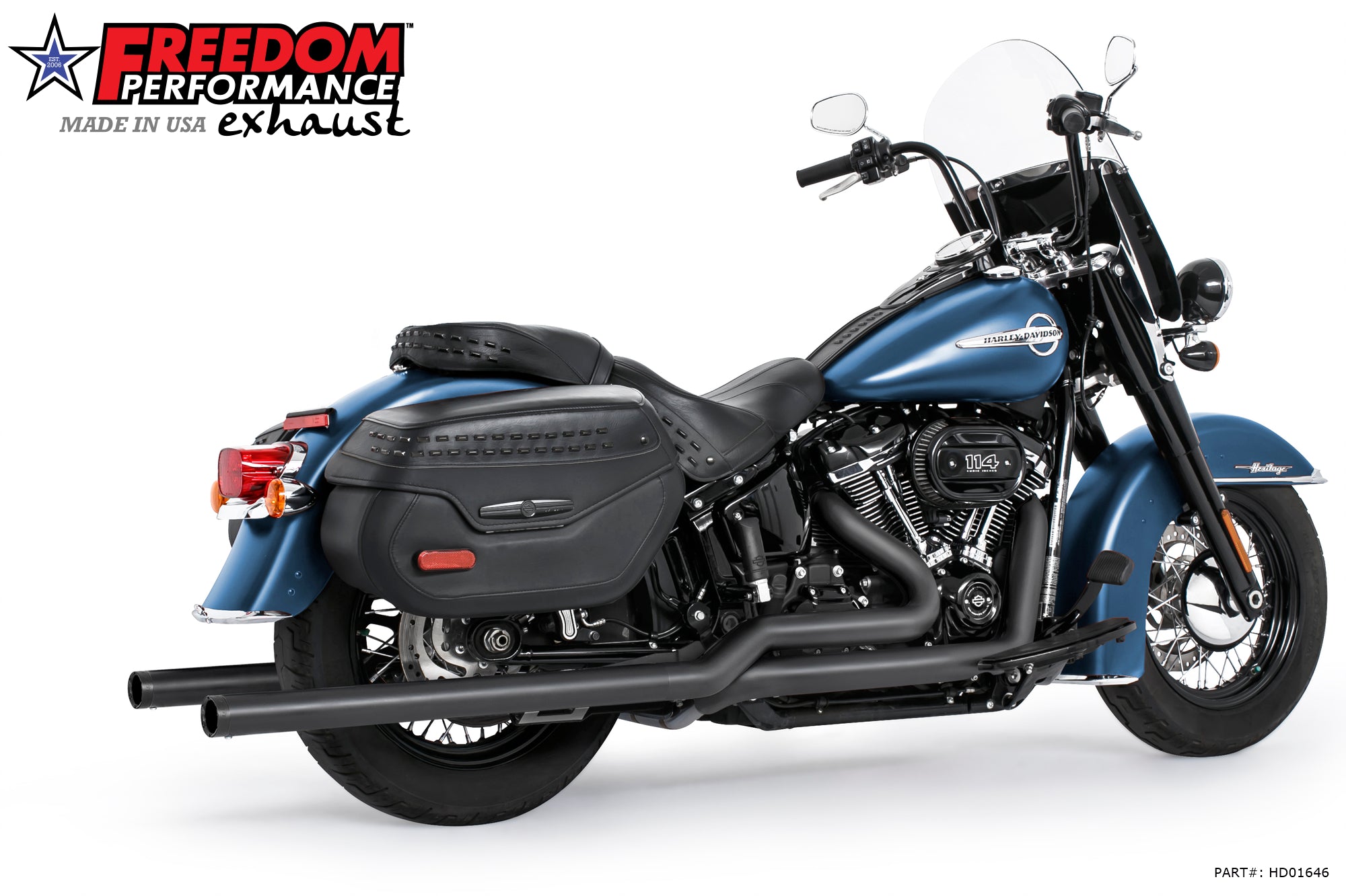 HARLEY M8 SOFTAIL 2.5" TUCK & UNDER TRUE DUALS FULL SYSTEM 2018-PRESENT BUNDLE *NOT FOR WIDE TIRE BIKES