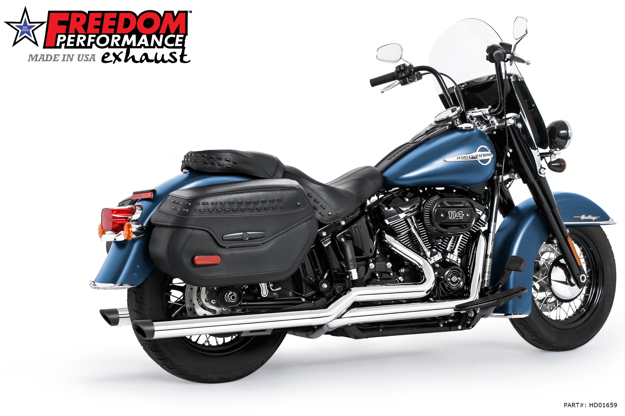 HARLEY M8 SOFTAIL 2.5" TUCK & UNDER TRUE DUALS FULL SYSTEM 2018-PRESENT BUNDLE *NOT FOR WIDE TIRE BIKES