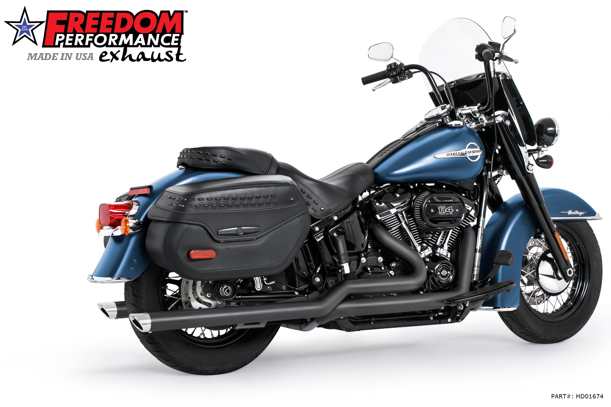 HARLEY M8 SOFTAIL 2.5" TUCK & UNDER TRUE DUALS FULL SYSTEM 2018-PRESENT BUNDLE *NOT FOR WIDE TIRE BIKES