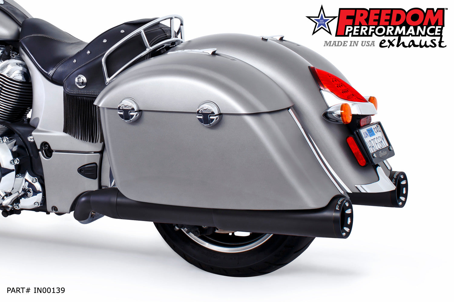 INDIAN CHIEFTAIN / ROADMASTER / SPRINGFIELD / CHALLENGER/ PURSUIT / ELITE W/ HARD BAGS 2-INTO-1 "LEFT-SIDE ONLY" GHOST PIPE 2014-PRESENT (SPECIAL ORDER)