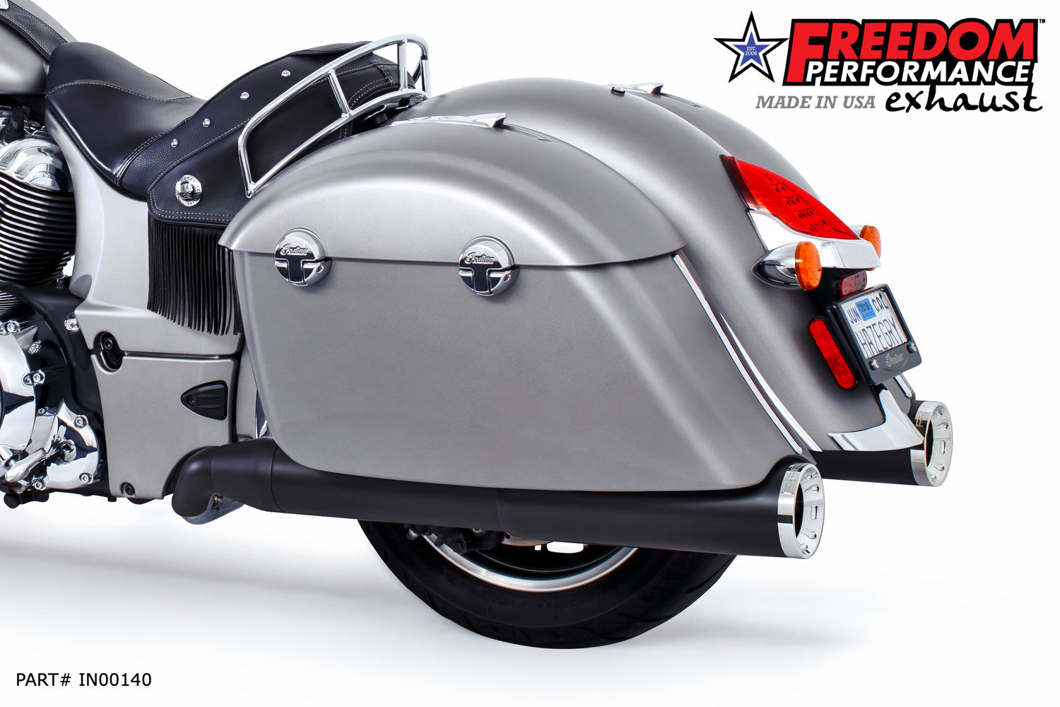 INDIAN CHIEFTAIN / ROADMASTER / SPRINGFIELD / CHALLENGER/ PURSUIT / ELITE W/ HARD BAGS 2-INTO-1 "LEFT-SIDE ONLY" GHOST PIPE 2014-PRESENT (SPECIAL ORDER)