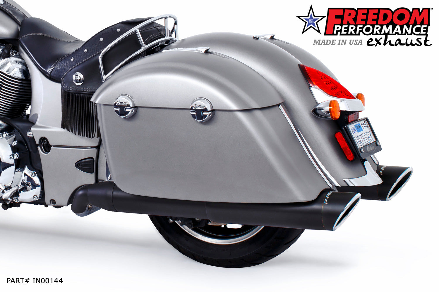 INDIAN CHIEFTAIN / ROADMASTER / SPRINGFIELD / CHALLENGER/ PURSUIT / ELITE W/ HARD BAGS 2-INTO-1 "LEFT-SIDE ONLY" GHOST PIPE 2014-PRESENT (SPECIAL ORDER)