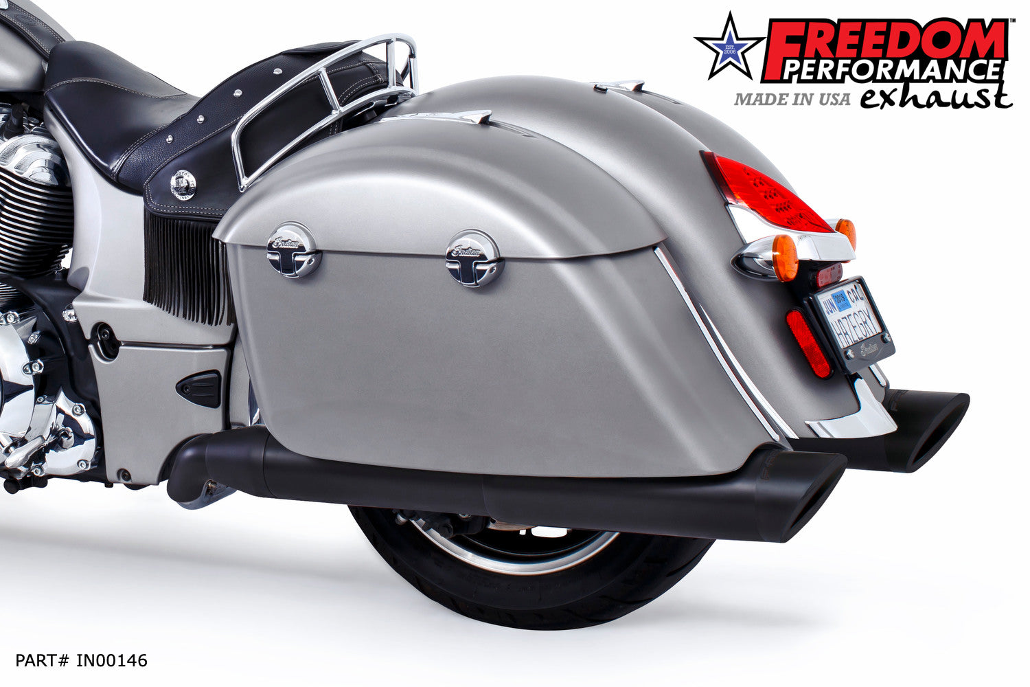 INDIAN CHIEFTAIN / ROADMASTER / SPRINGFIELD / CHALLENGER/ PURSUIT / ELITE W/ HARD BAGS 2-INTO-1 "LEFT-SIDE ONLY" GHOST PIPE 2014-PRESENT (SPECIAL ORDER)