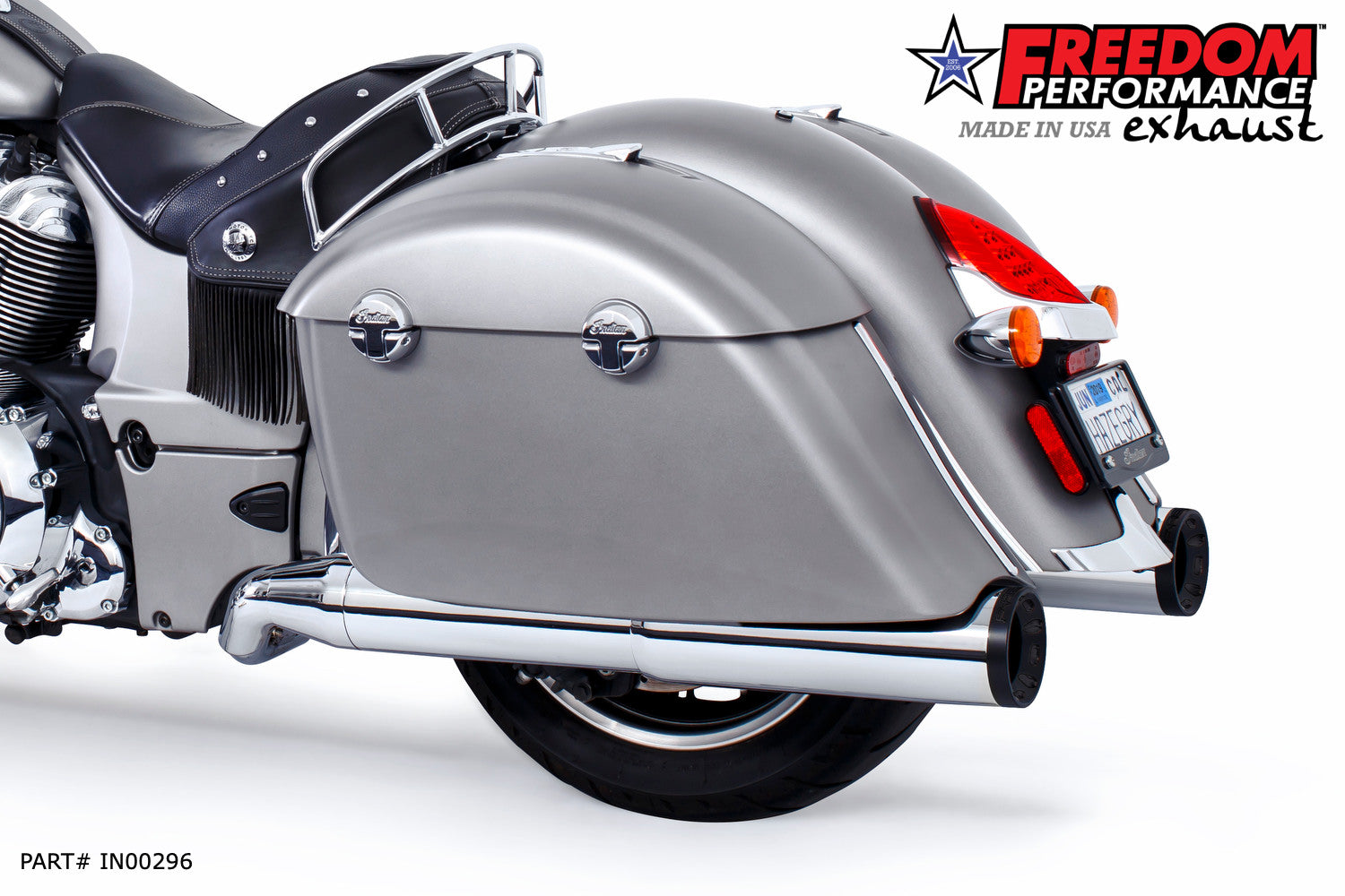 INDIAN CHIEFTAIN / ROADMASTER / SPRINGFIELD / CHALLENGER/ PURSUIT / ELITE W/ HARD BAGS 2-INTO-1 "LEFT-SIDE ONLY" GHOST PIPE 2014-PRESENT (SPECIAL ORDER)