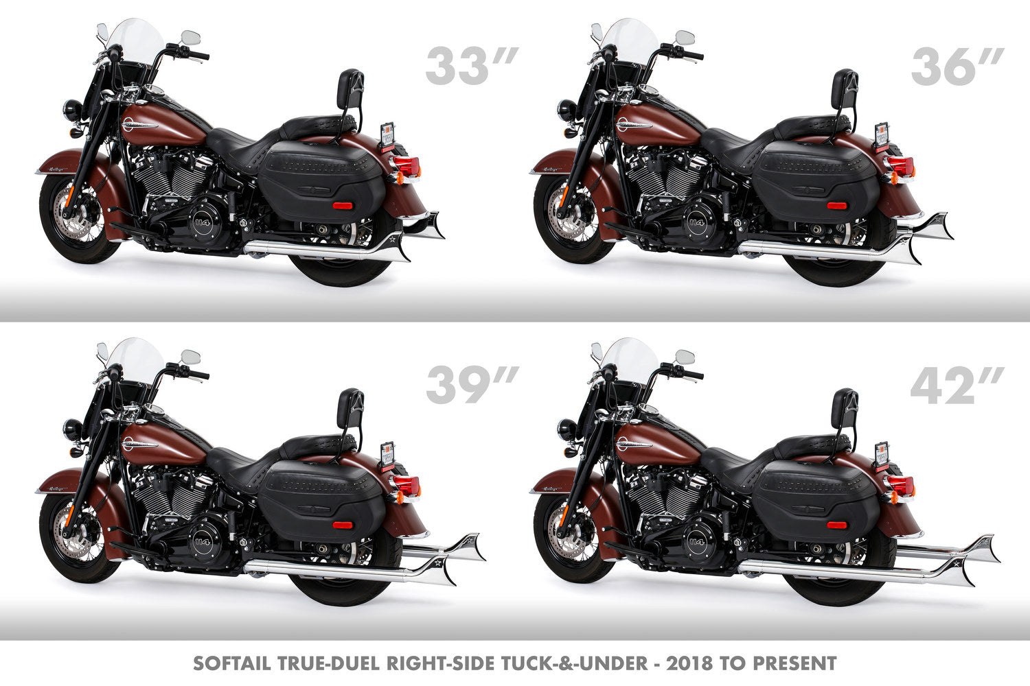 HARLEY M8 SOFTAIL 2.5" TUCK & UNDER TRUE DUALS FULL SYSTEM 2018-PRESENT BUNDLE *NOT FOR WIDE TIRE BIKES