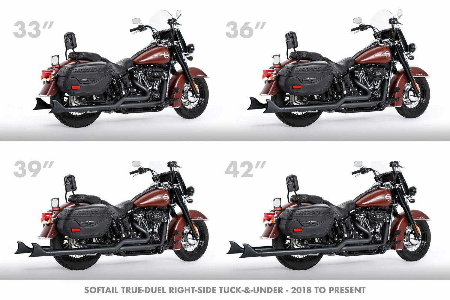HARLEY M8 SOFTAIL 2.5" TUCK & UNDER TRUE DUALS FULL SYSTEM 2018-PRESENT BUNDLE *NOT FOR WIDE TIRE BIKES