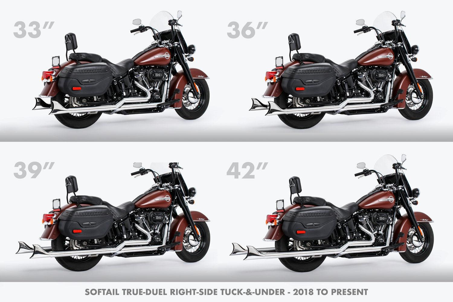 HARLEY M8 SOFTAIL 2.5" TUCK & UNDER TRUE DUALS FULL SYSTEM 2018-PRESENT BUNDLE *NOT FOR WIDE TIRE BIKES