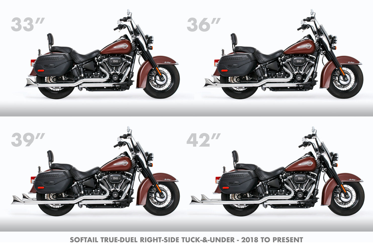 HARLEY M8 SOFTAIL 2.5" TUCK & UNDER TRUE DUALS FULL SYSTEM 2018-PRESENT BUNDLE *NOT FOR WIDE TIRE BIKES