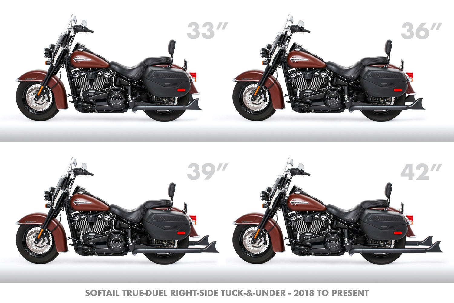 HARLEY M8 SOFTAIL 2.5" TUCK & UNDER TRUE DUALS FULL SYSTEM 2018-PRESENT BUNDLE *NOT FOR WIDE TIRE BIKES