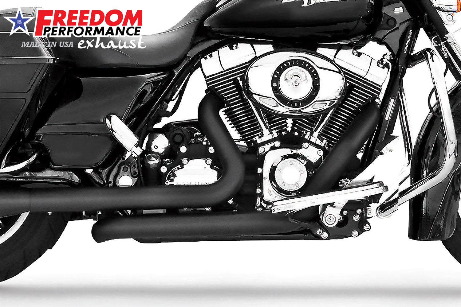 HARLEY TOURING RIGHT SIDE TUCK & UNDER TRUE-DUAL HEADERS Fits '95-Present