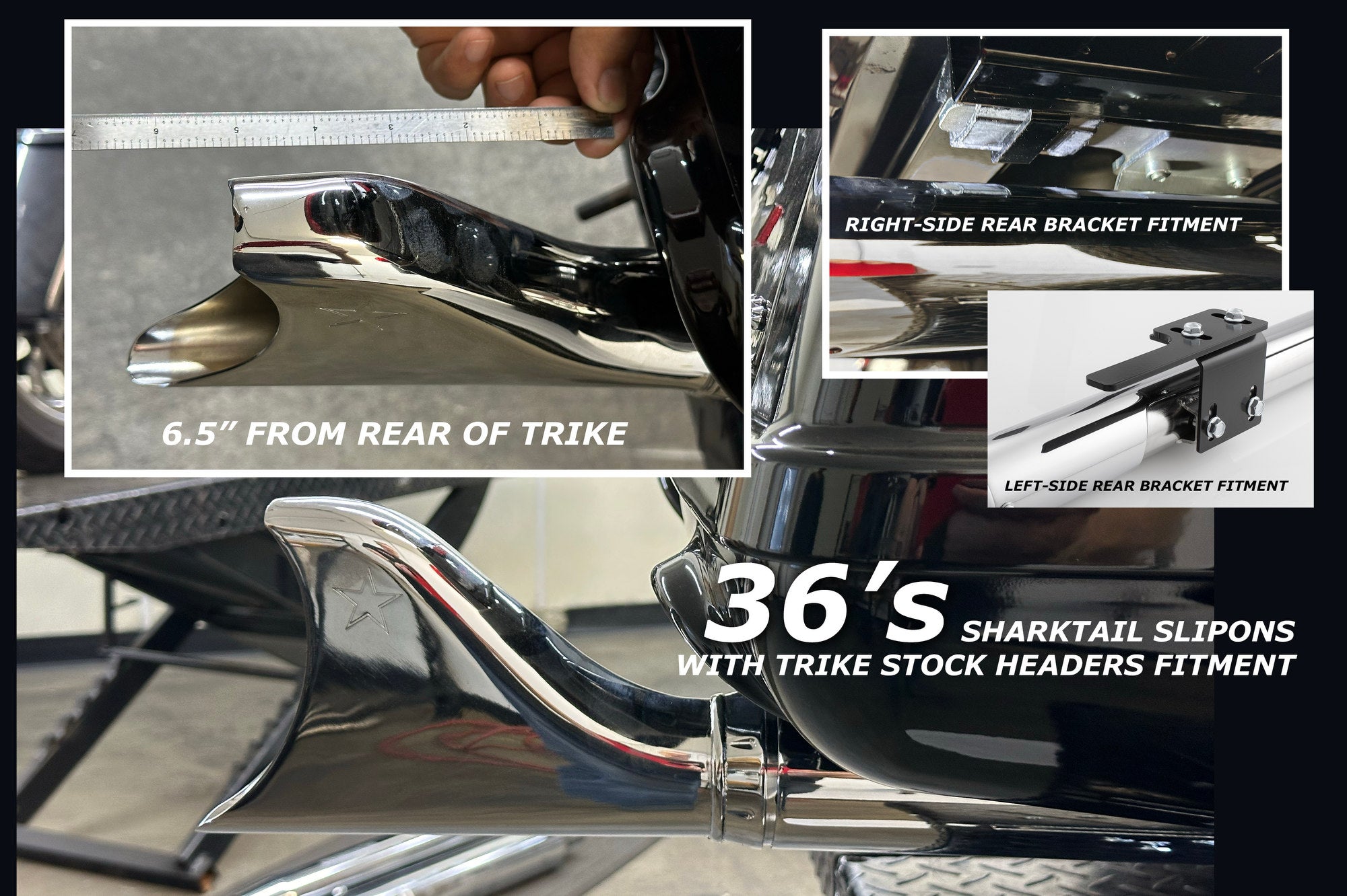 HARLEY TOURING SHARKTAIL 2.125" SLIP-ONS "NO HEAT-SHIELDS" *FITS 95-16 YEARS ONLY*